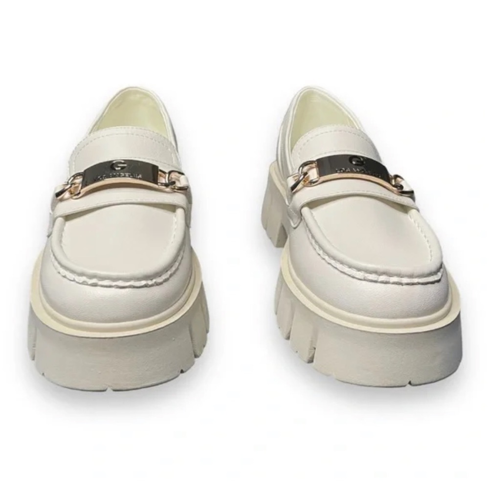 Guess GBG Los Angeles Chunky Loafers Lug Sole Gold Logo size 7 - Picture 1 of 8